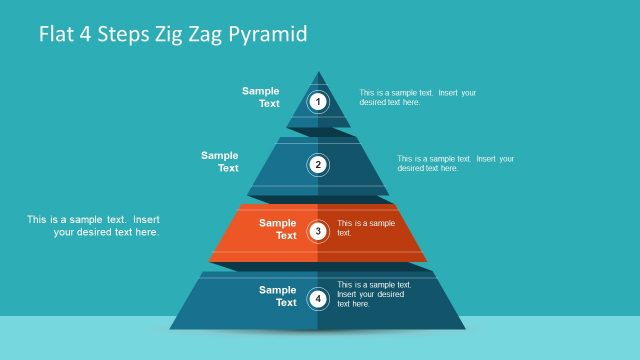 Flat PowerPoint 4 Steps Pyramid
