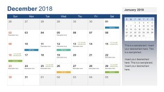 December Calendar for Holidays Reminders