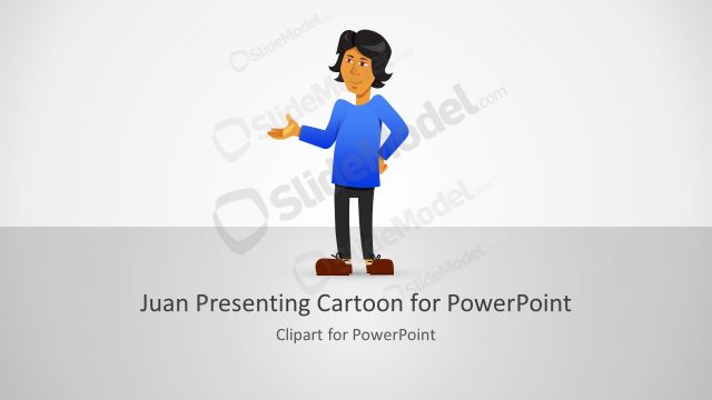 Juan Presenting Cartoon for PowerPoint