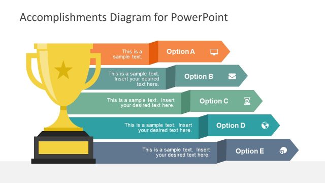 Trophy Shape Accomplishment Diagram PowerPoint