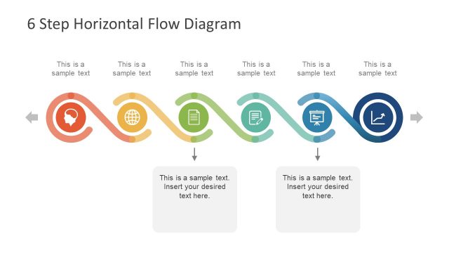 6 Step Horizontal Flow Diagram for PowerPoint