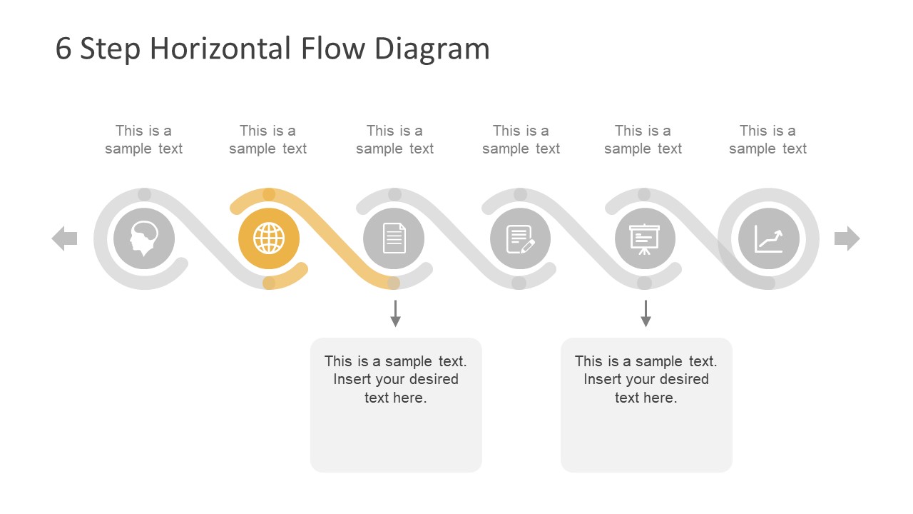 6 Step Horizontal Flow Diagram For Powerpoint Slidemodel 4959