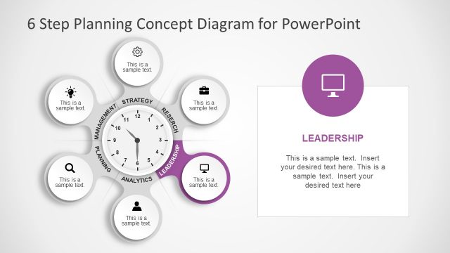 Clock Planning Concept Diagram of PowerPoint