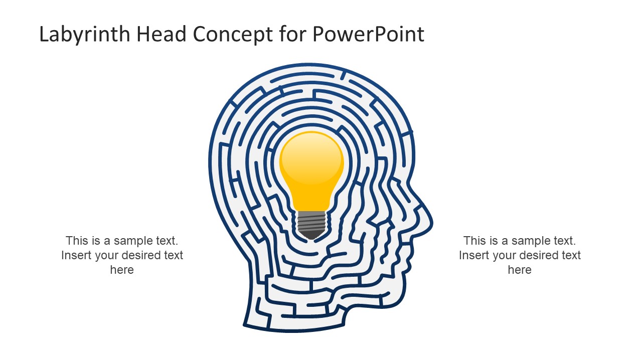 Labyrinth Head Concept PowerPoint Template - SlideModel