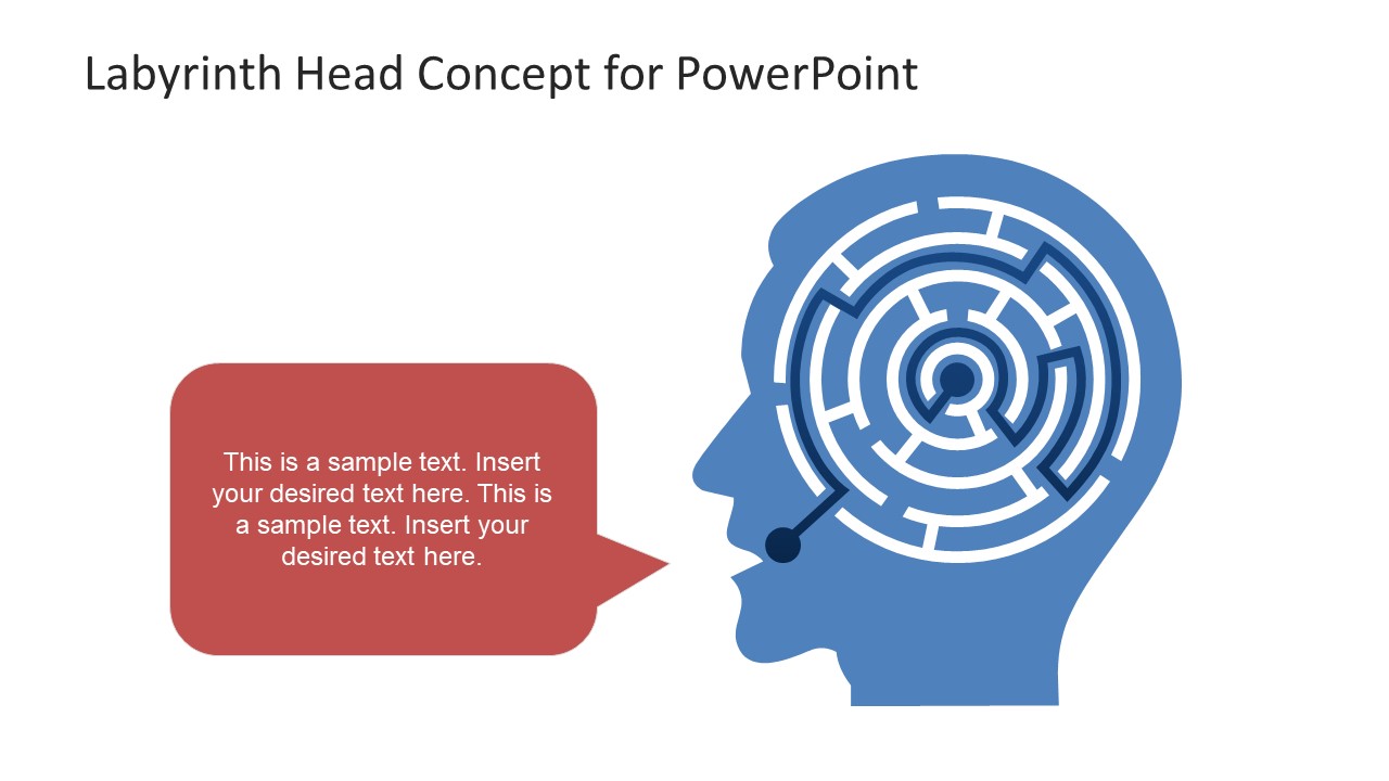 Labyrinth Head Concept PowerPoint Template