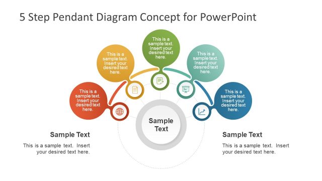 5 Step Pendant Diagram Concept for PowerPoint
