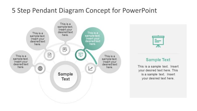 Vector PowerPoint of 5 Step Circular Diagram