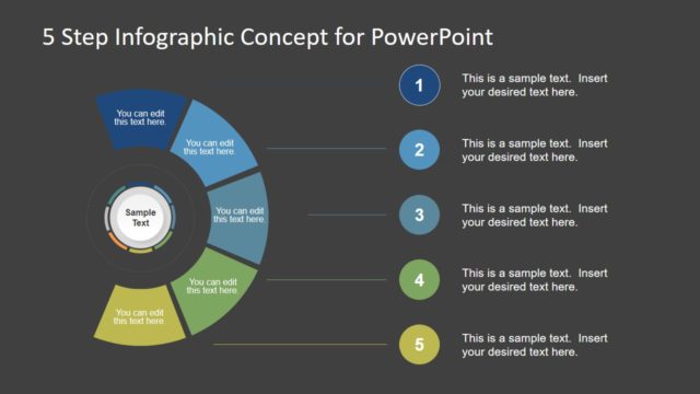 Flat 5 Steps Business PowerPoint Diagram