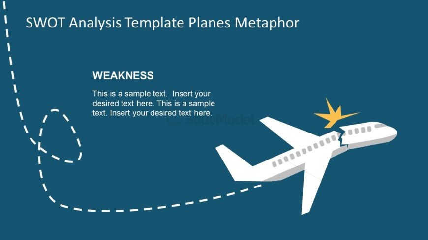 Route of Plane for SWOT in PowerPoint