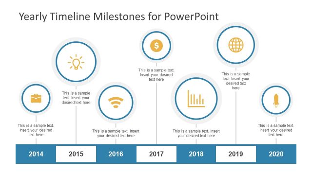 Yearly Timeline Milestones for PowerPoint