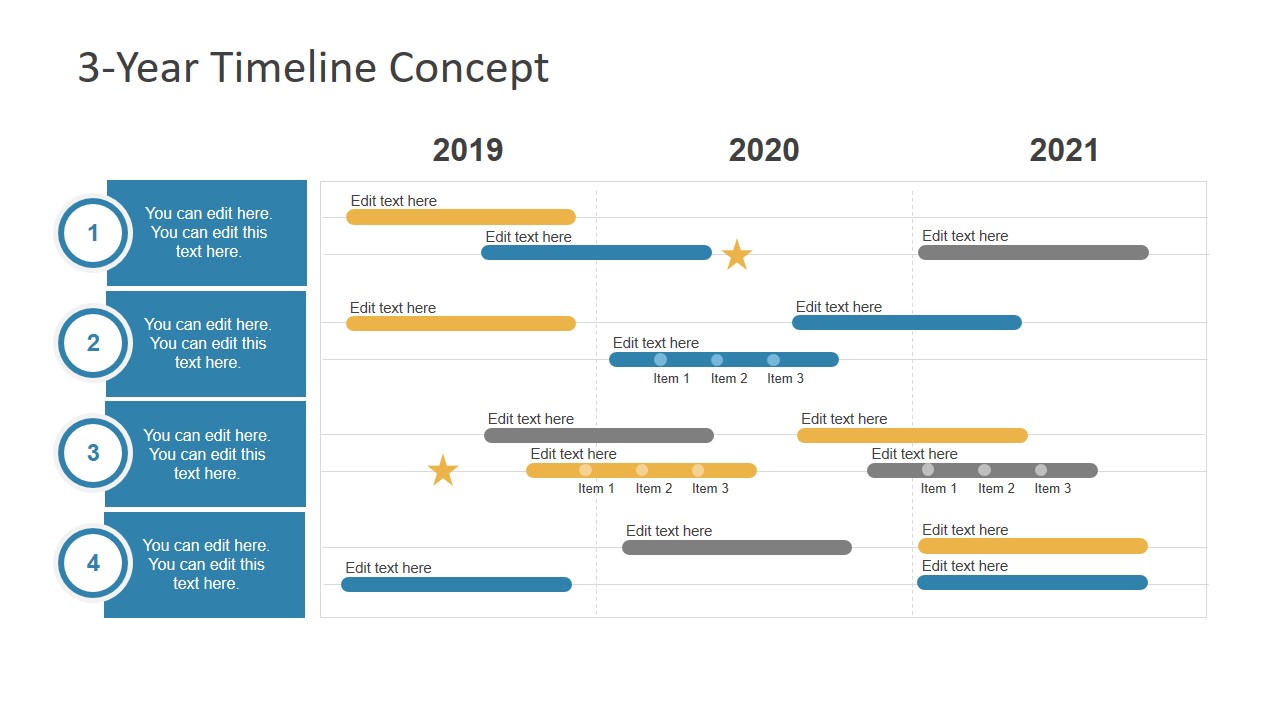 3 Year Timeline Concept For PowerPoint SlideModel