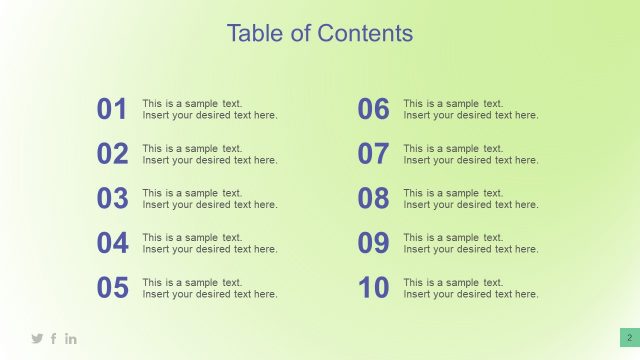 Table of Content Slide PPT