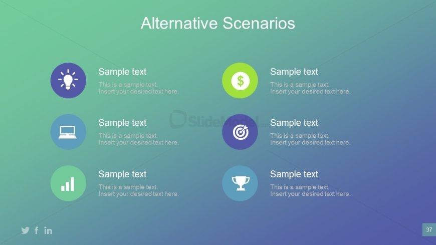 Alternative Scenarios Presentation of Infographic Sections