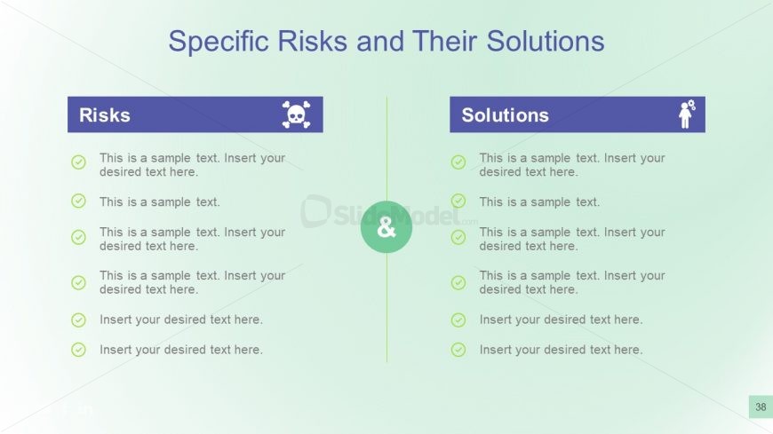 PowerPoint Chart of Risk and Solutions