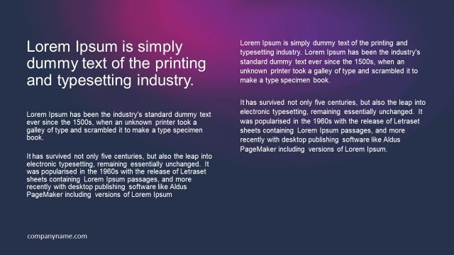 Two Content Purple to Blue Gradients