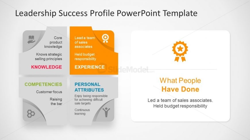 Template of Success Profile with Icons