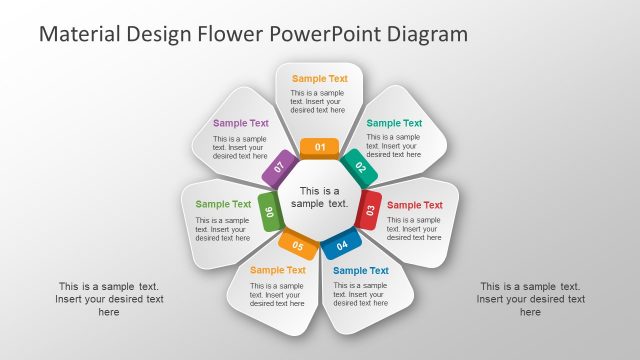 Material Design Flower PowerPoint Diagram