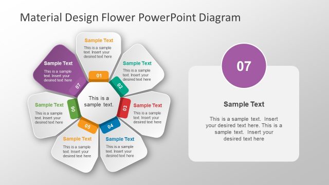 7 Steps Material Design Flower PPT