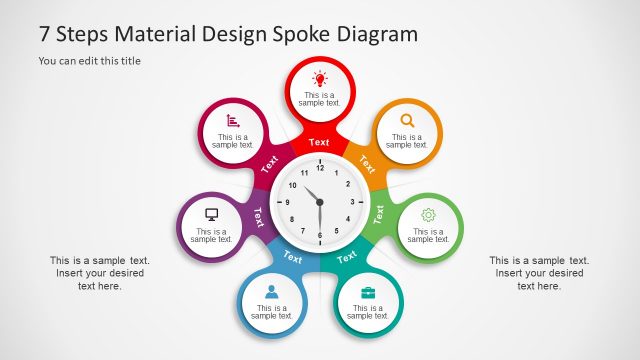 7 Steps Material Design Spoke Diagram PowerPoint Template