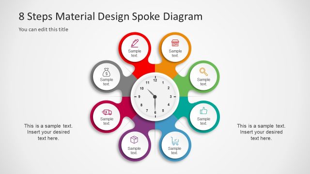 8 Steps Material Design Spoke Diagram PowerPoint Template