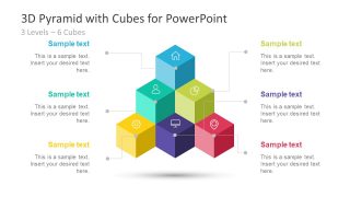 3D Cube Template Diagram 6 Segments