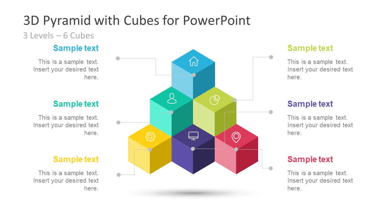 3d Pyramid Powerpoint Template With Cubes Slidemodel 3608