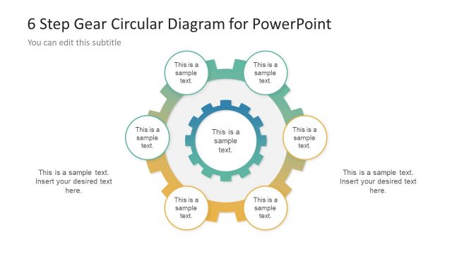 6 Step Gear Diagram Design for PowerPoint