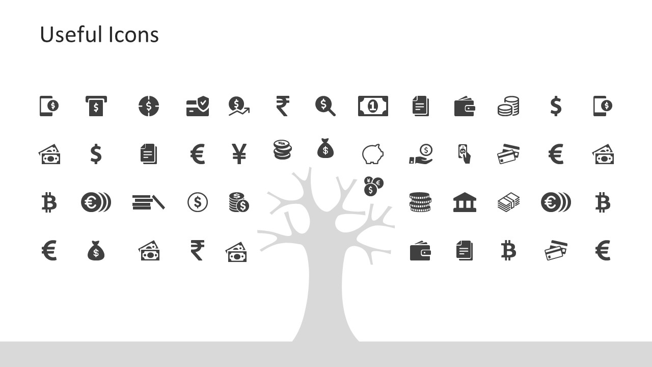 Money Symbols Slide of PowerPoint Icons