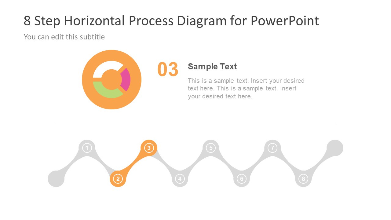 8 Step Horizontal Process Diagram Design For Powerpoint Slidemodel 6130