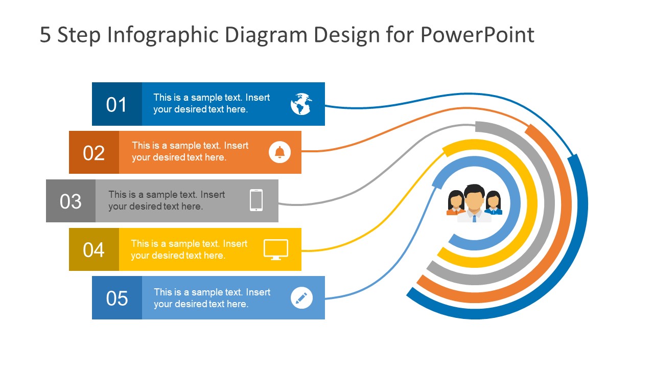 5 Step Infographic Design Diagram For PowerPoint SlideModel