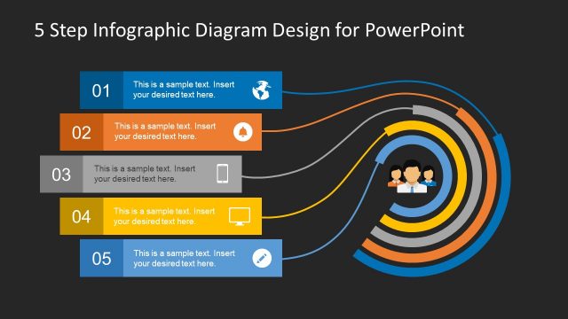 Template Design of Infographic 5 Step Diagram