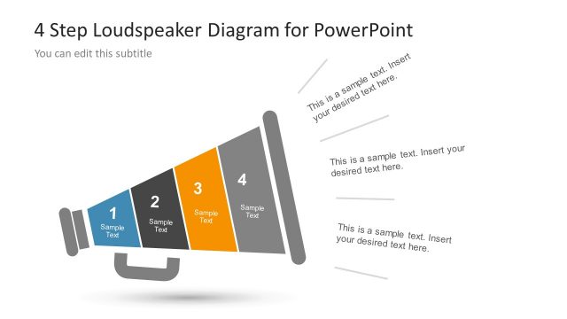 4 Step Loudspeaker Diagram Design for PowerPoint