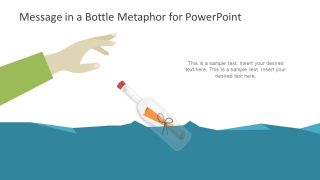 Glass Bottle in Ocean with Message Graphics