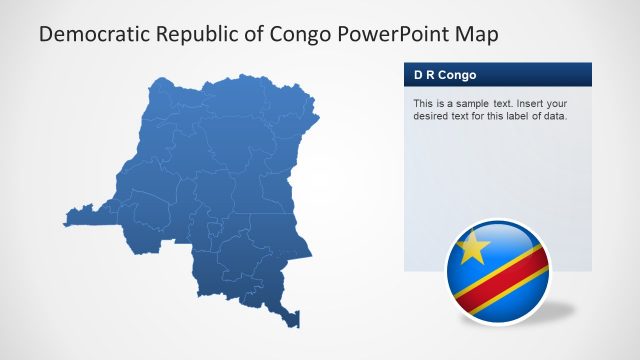 Blue Map of Congo in PowerPoint