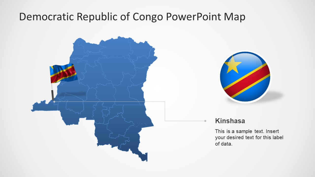 Editable Democratic Republic of Congo PowerPoint Map - SlideModel