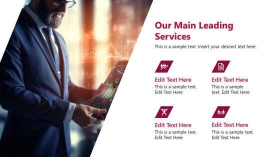 Our Main Leading Services PowerPoint Slide - SlideModel