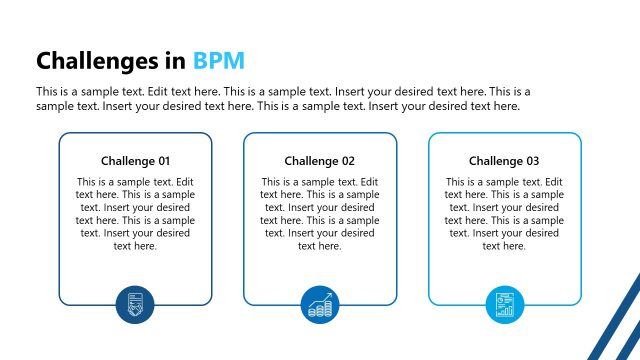 Challenges Slide in a Business Process Management Template