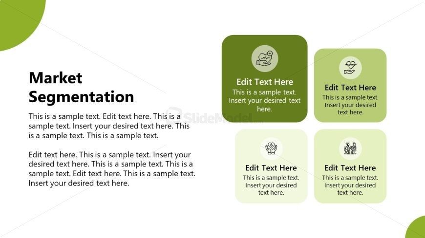 Market Segmentation Slide with TextBoxes