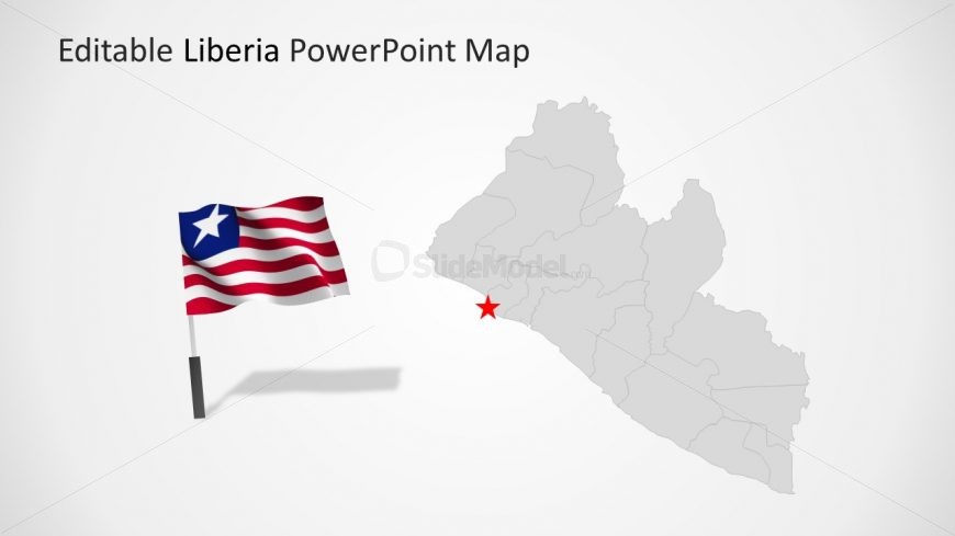 Silhouette Map for of Liberia 