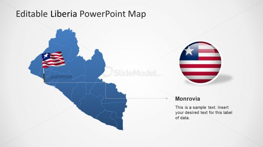 PowerPoint Country Map for Liberia 