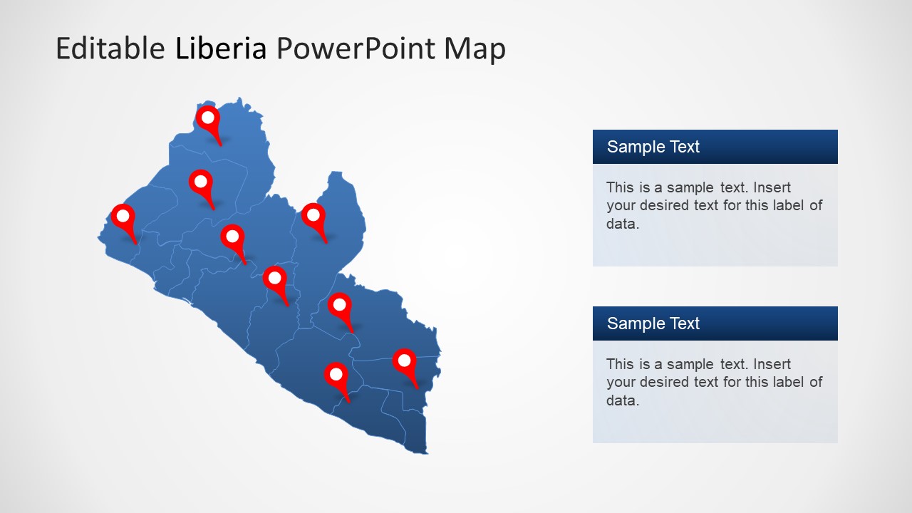 Outline PowerPoint Liberia Map