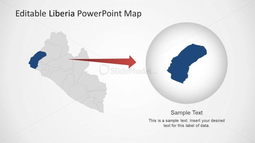 Slide of Liberia Editable Map Template