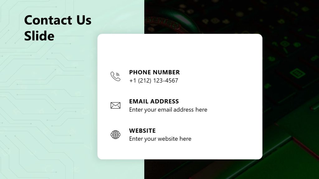 Contact Us PPT Slide - IT Security Template - SlideModel