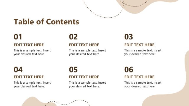 Table of Contents Slide Template – Travel Itinerary