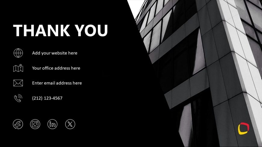 Thank You Slide for Black & White Template 