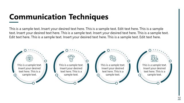 Communication Techniques Slide with Infographics