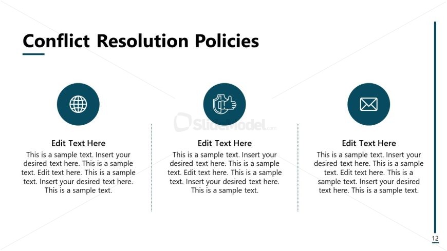 Editable Conflict Management Template Infographics Slide