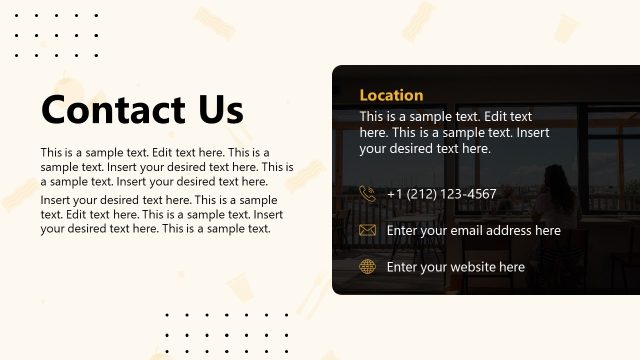 Contact Us Slide – Restaurant Company Profile Template
