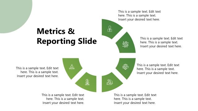 Metrics & Reporting Slide with Segmented Circular Diagram
