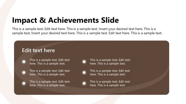 Impact and Acheivements PowerPoint Slide